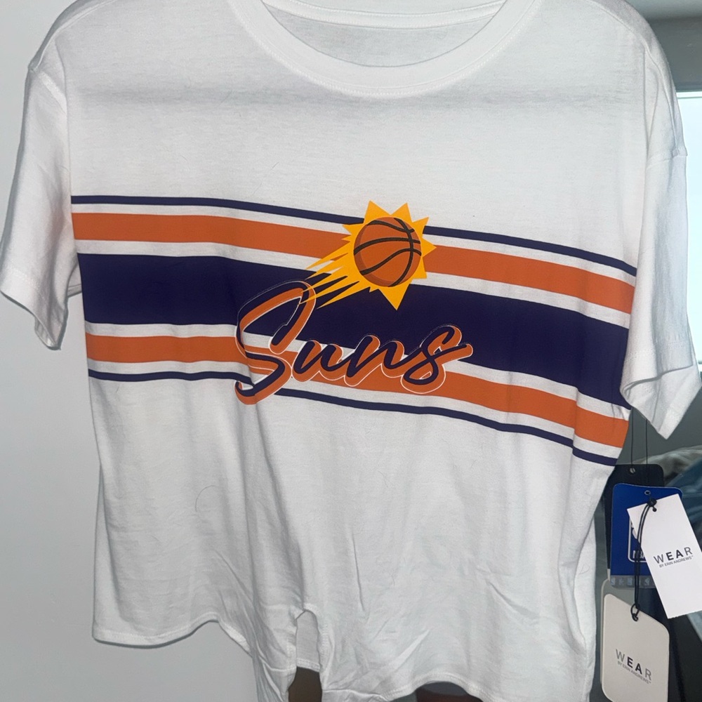 NBA White and Orange Suns Short Sleeve Tee